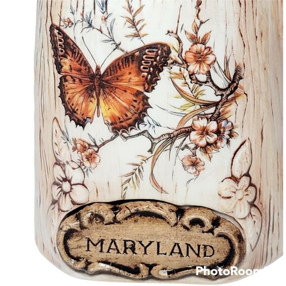 Vtg Treasure Craft Maryland Coffee Tea Cup Mug Butterfly Made in USA Ceramic - Picture 5 of 7